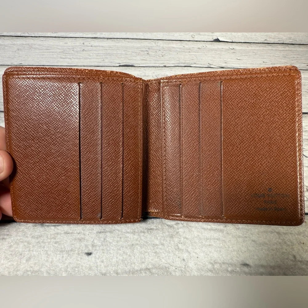 Louis Vuitton Men’s fold Wallet Brown Monogram Canvas Leather - Picture 14 of 14